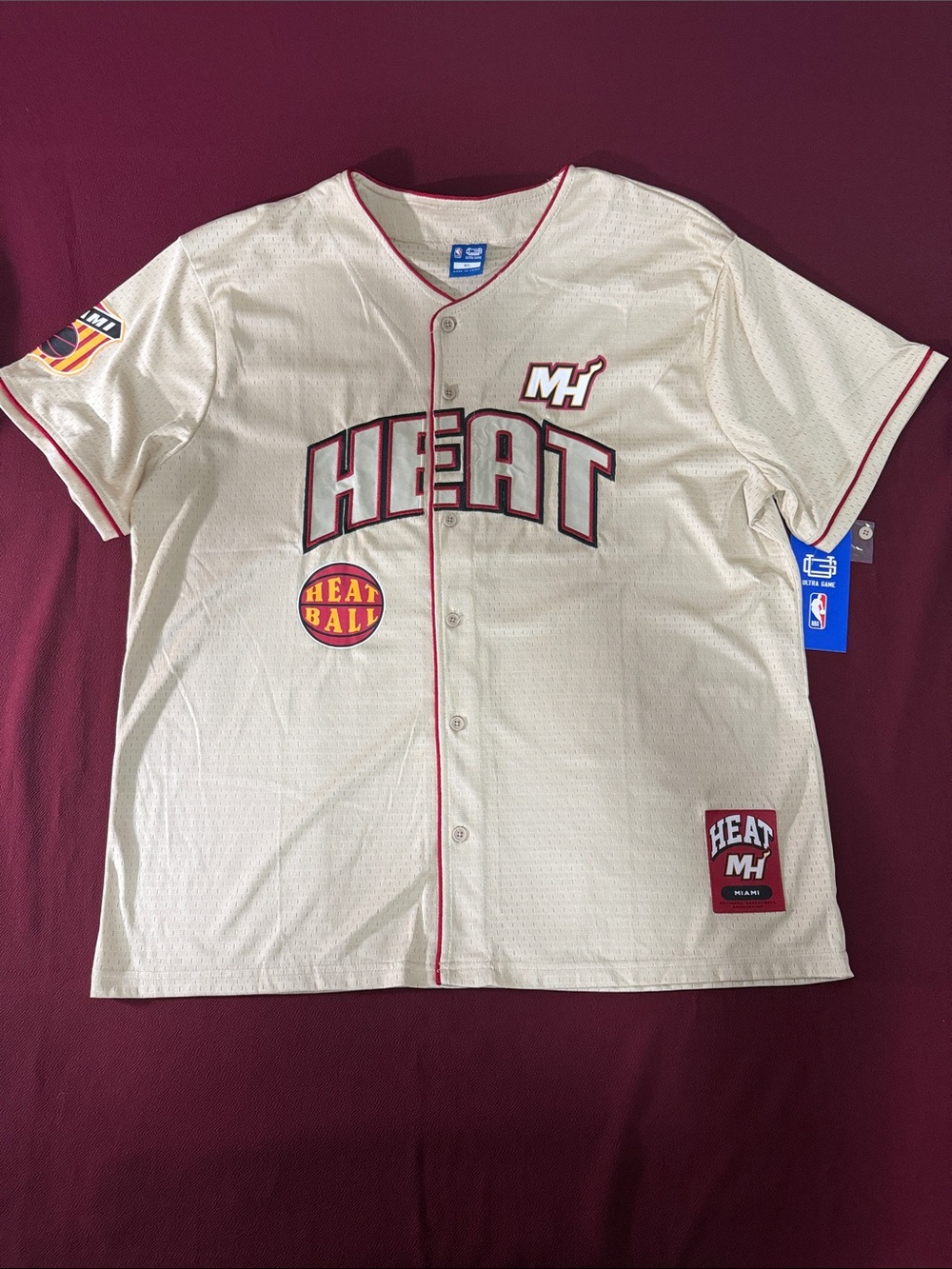 Miami Heat Cream NBA Style Jersey